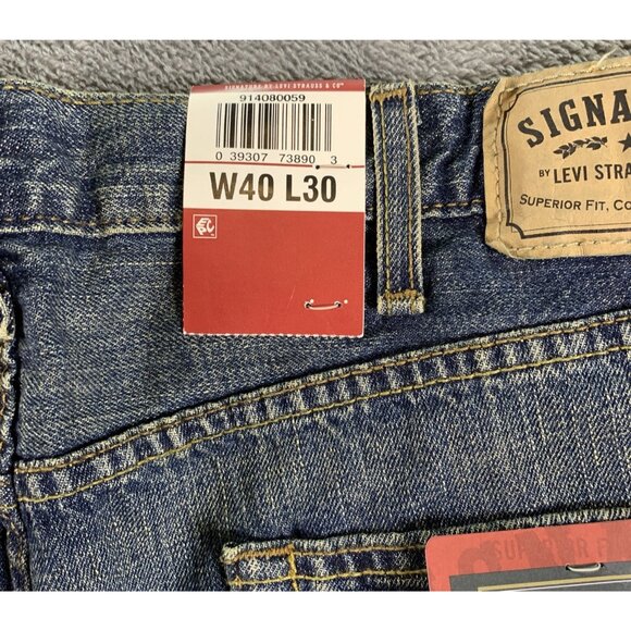 Levi's Strauss & Co. Signature Men's Relaxed Fit Jeans Medium Wash 40Wx 30L - Picture 8 of 13